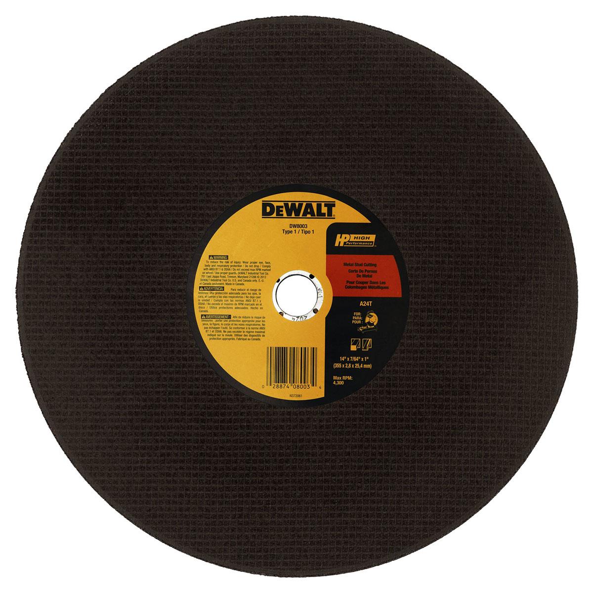 DeWalt Light Metal Chop Saw Wheel